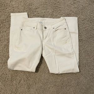 Loft Curvy Skinny Ankle White Jeans